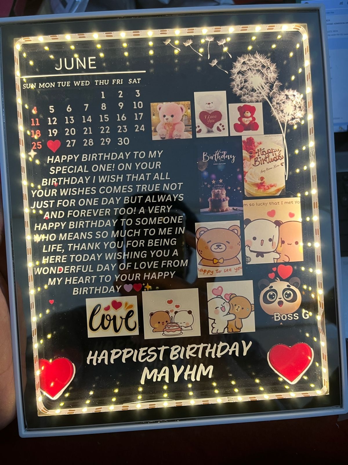 Customize Birthday Led frame