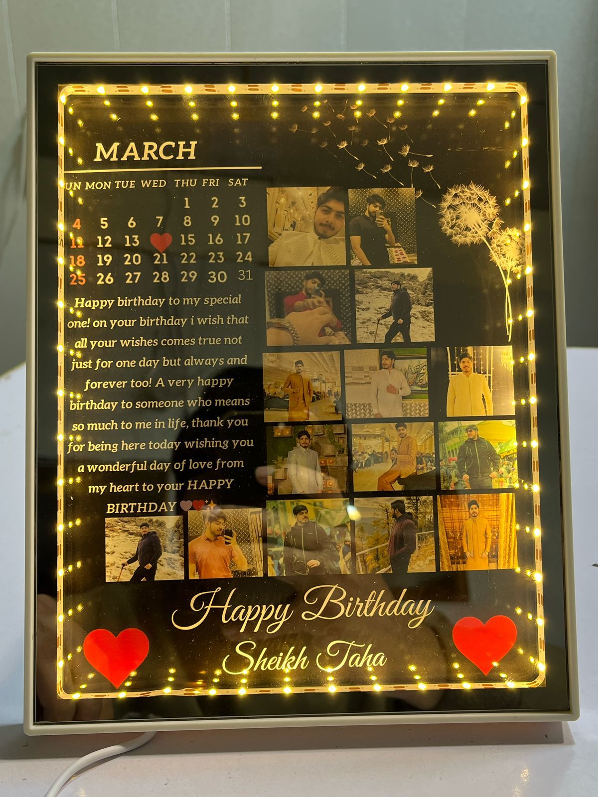 Customize Led Birthday Photo frames