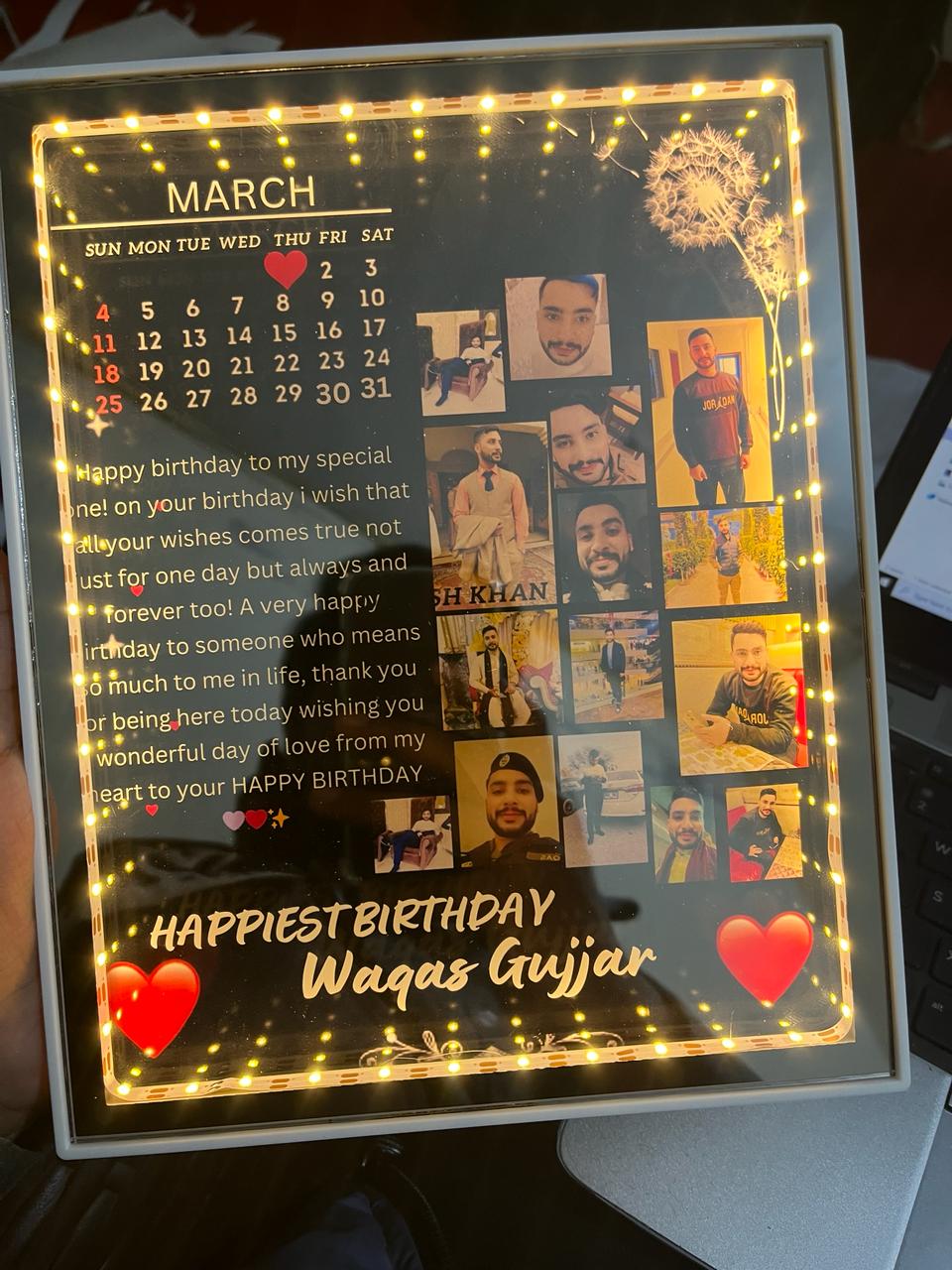 Customize Birthday Led frame