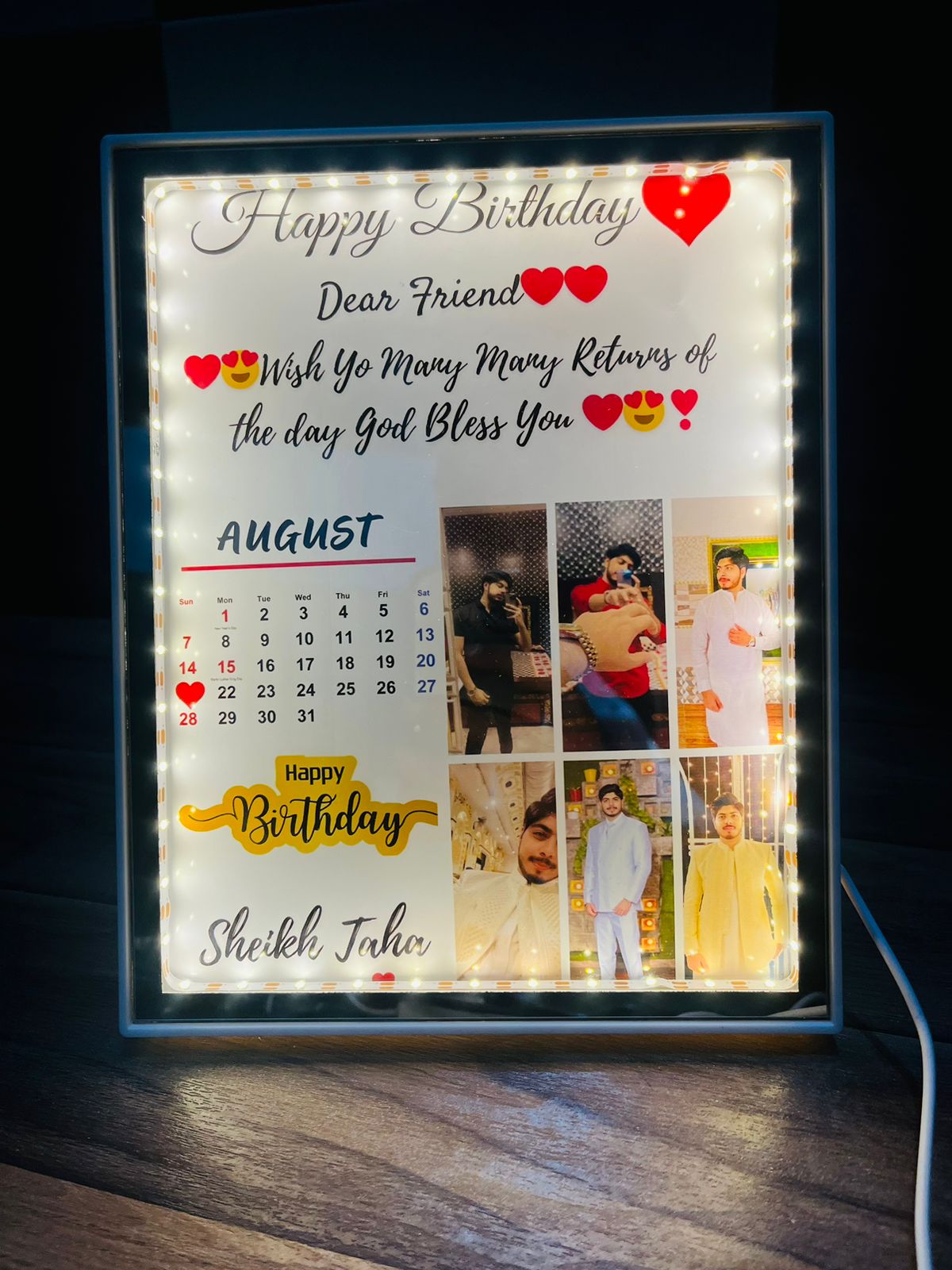customize Birthday Led Photo Frame 3d
