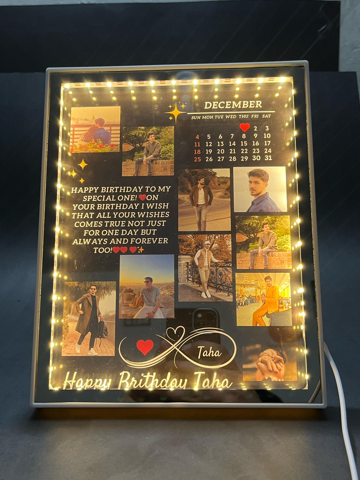 customize Birthday Led Photo Frame 3d